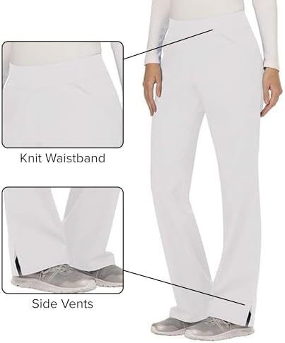 Cherokee Women Scrub Pant with Straight Leg Pull on Pant Medical Bottom with 4 Pocket & 2 Way Stretch Fabric   WW110