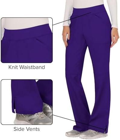 Cherokee Women Scrub Pant with Straight Leg Pull on Pant Medical Bottom with 4 Pocket & 2 Way Stretch Fabric   WW110