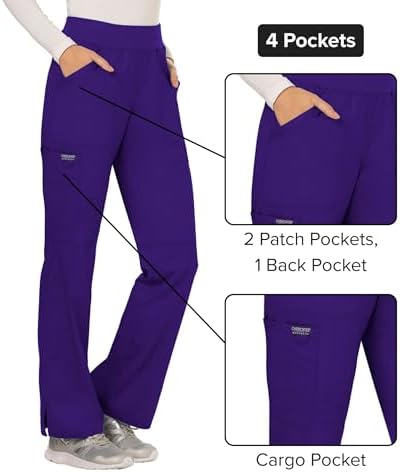 Cherokee Women Scrub Pant with Straight Leg Pull on Pant Medical Bottom with 4 Pocket & 2 Way Stretch Fabric   WW110