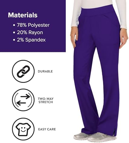 Cherokee Women Scrub Pant with Straight Leg Pull on Pant Medical Bottom with 4 Pocket & 2 Way Stretch Fabric   WW110