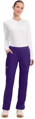 Cherokee Women Scrub Pant with Straight Leg Pull on Pant Medical Bottom with 4 Pocket & 2 Way Stretch Fabric   WW110