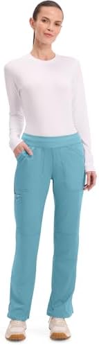 Cherokee Women Scrub Pant with Straight Leg Pull on Pant Medical Bottom with 4 Pocket & 2 Way Stretch Fabric   WW110
