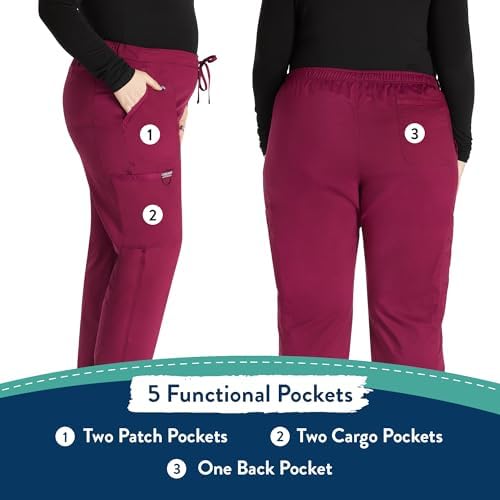 Cherokee Women Scrubs Pant Workwear Revolution Mid Rise Moderate Flare Drawstring WW120