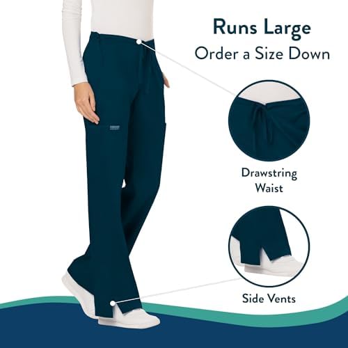 Cherokee Women Scrubs Pant Workwear Revolution Mid Rise Moderate Flare Drawstring WW120