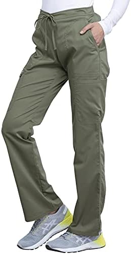 Cherokee Women Scrubs Pant Workwear Revolution Mid Rise Moderate Flare Drawstring WW120