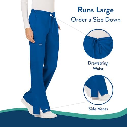 Cherokee Women Scrubs Pant Workwear Revolution Mid Rise Moderate Flare Drawstring WW120