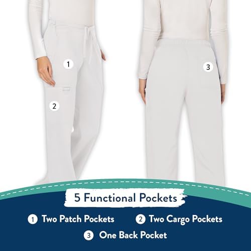 Cherokee Women Scrubs Pant Workwear Revolution Mid Rise Moderate Flare Drawstring WW120