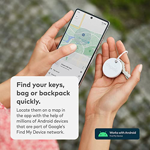 Chipolo ONE Point   4 Pack   Key Finder  Bluetooth Tracker for Keys  Bag  Item Finder   Works with Googles Find My Device app  Android only   Off White 