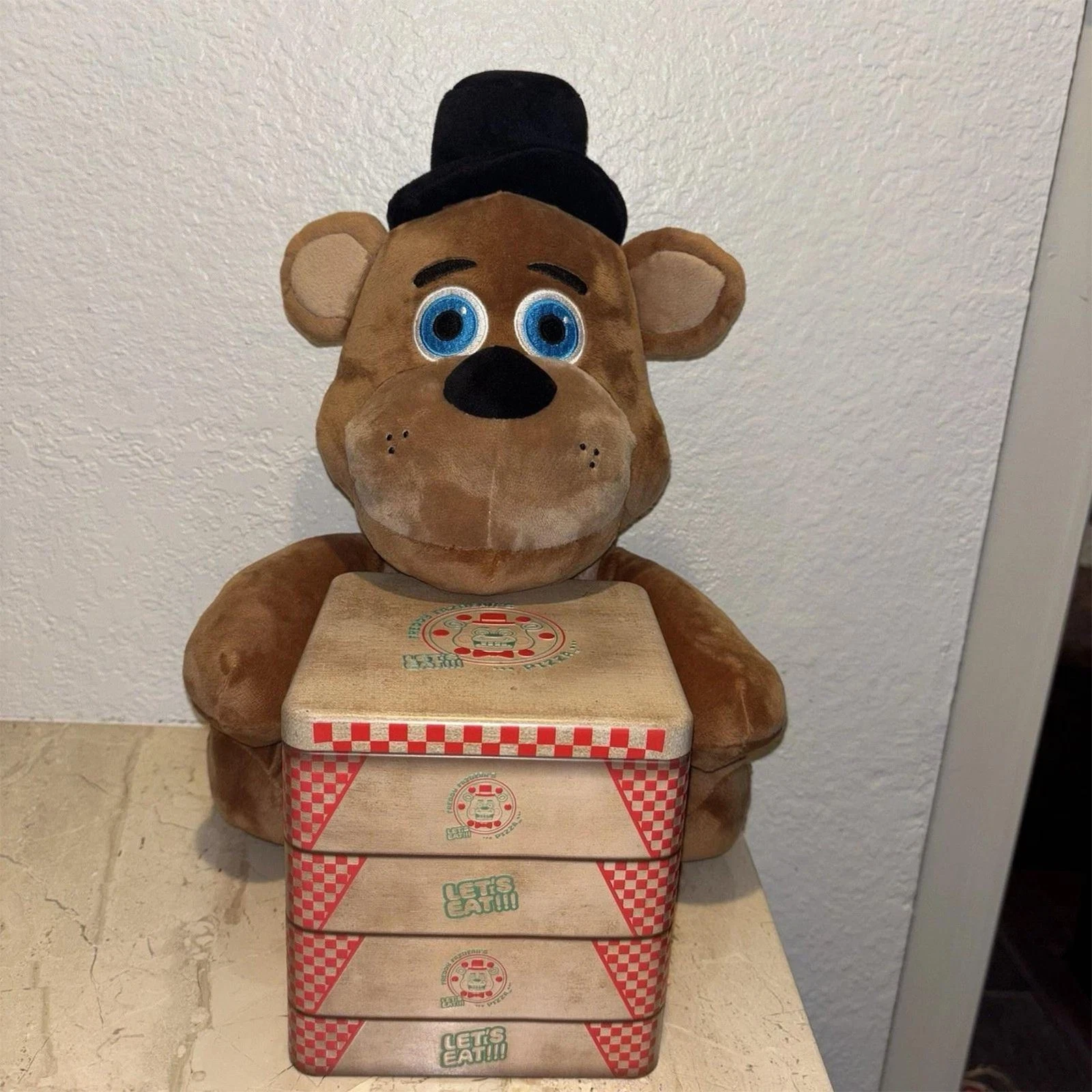 Cinemark Five Nights Ats 2 Plush Pizza Box Popcorn Bucket Tin FNAF