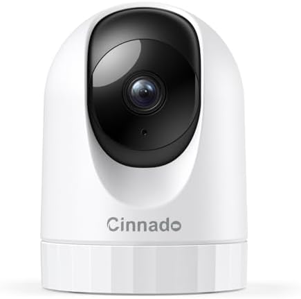 Cinnado Security Camera Indoor 2K 360  WiFi Cameras for Home Security Pet/Dog/Baby Camera with Phone app  2 Way Audio  Night Vision  24/7 SD Card Storage  Works with Alexa & Google Home  2 4Ghz  D1