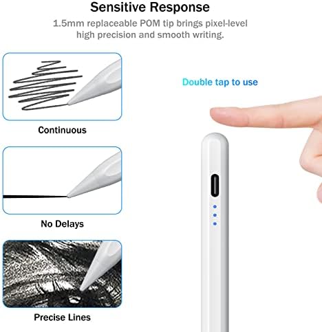 Cisteen Stylus Pen for iPad 2025 2018 with Faster Charge Tilt Sensor Pencil Compatible with iPad 10/9/8/7/6 11th A16 Air 11/13 M2/M3 Pro 11/13 M4/M5 Pro 12 9 Air 5/4/3 Mini 7/6/5