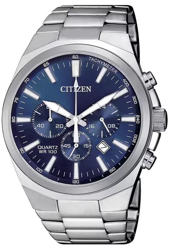 Citizen Men s Chronograph Quartz Blue Stainless Steel Watch   AN8170 59L NEW