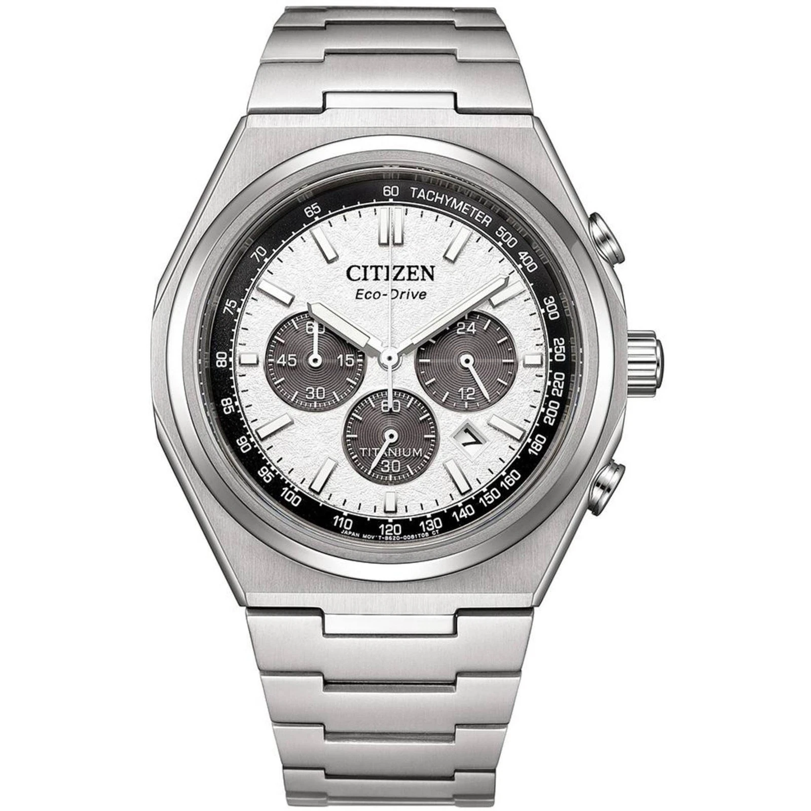 Citizen Men s Watch Zenshin Eco Drive White Dial Titanium Bracelet CA4610 85A