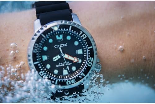Citizen Promaster Dive Eco Drive Watch  3 Hand Date  ISO Certified  Luminous Hands and Markers  Rotating Bezel
