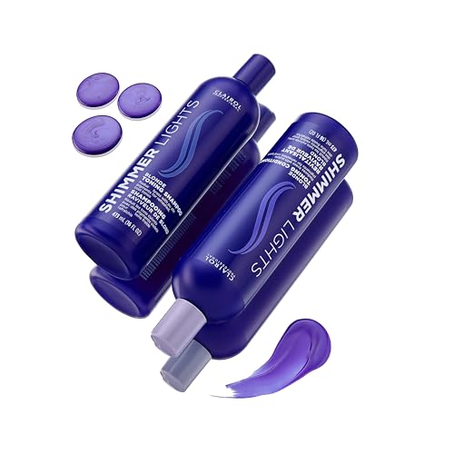 Clairol Professional Shimmer Lights Purple Shampoo  Neutralizes Brass & Yellow Tones   For Blonde  Silver  Gray & Highlighted Hair