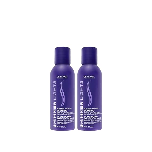 Clairol Professional Shimmer Lights Purple Shampoo  Neutralizes Brass & Yellow Tones   For Blonde  Silver  Gray & Highlighted Hair