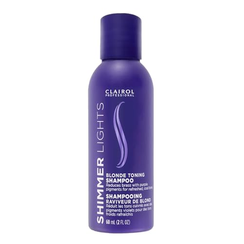 Clairol Professional Shimmer Lights Purple Shampoo  Neutralizes Brass & Yellow Tones   For Blonde  Silver  Gray & Highlighted Hair