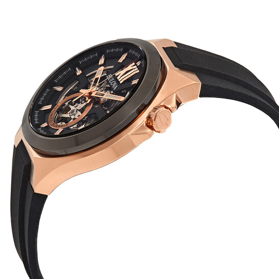 Classic Automatic Black Dial Black Silicone Men s Watch