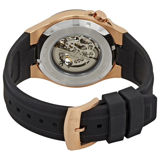 Classic Automatic Black Dial Black Silicone Men s Watch