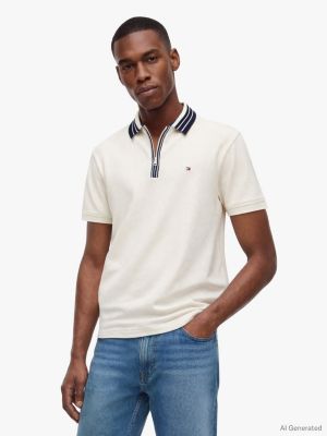 Talla M - Classic Fit Quarter Zip Polo