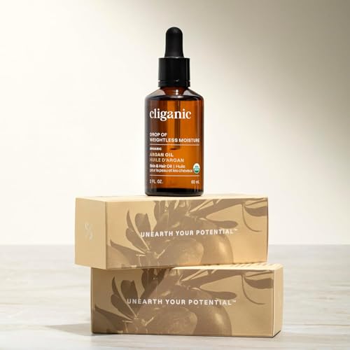 Cliganic Organic Argan Oil 8oz with Pump  100  Pure   for Hair  Face & Skin  Packaging May Vary