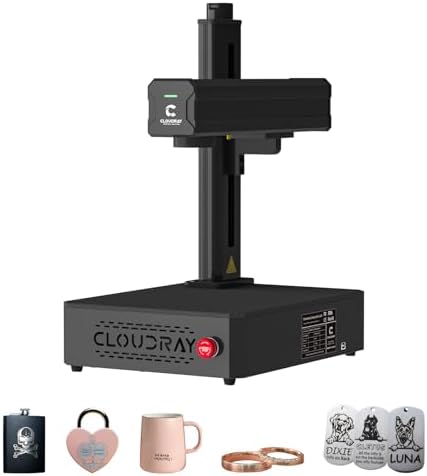 Cloudray 30W Fiber Laser Engraver & Cutter  Class 1  Laser Marking Machine for Metal Fabrication  Silver  Metal Marking  Stainless Steel  Name Card  Portable Laser Engraver & Etching Machine 30 000mW