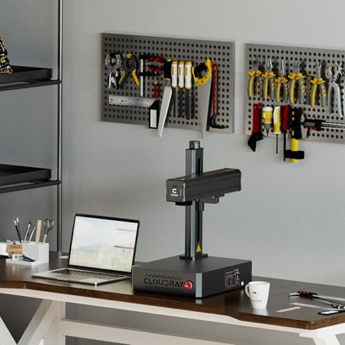 Cloudray 30W Fiber Laser Engraver & Cutter  Class 1  Laser Marking Machine for Metal Fabrication  Silver  Metal Marking  Stainless Steel  Name Card  Portable Laser Engraver & Etching Machine 30 000mW