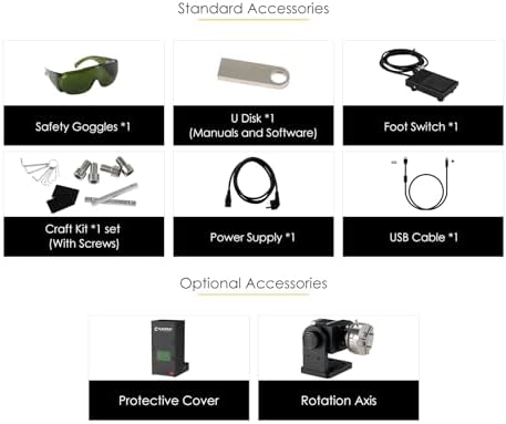 Cloudray 30W Fiber Laser Engraver & Cutter  Class 1  Laser Marking Machine for Metal Fabrication  Silver  Metal Marking  Stainless Steel  Name Card  Portable Laser Engraver & Etching Machine 30 000mW