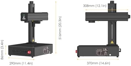 Cloudray 30W Fiber Laser Engraver & Cutter  Class 1  Laser Marking Machine for Metal Fabrication  Silver  Metal Marking  Stainless Steel  Name Card  Portable Laser Engraver & Etching Machine 30 000mW