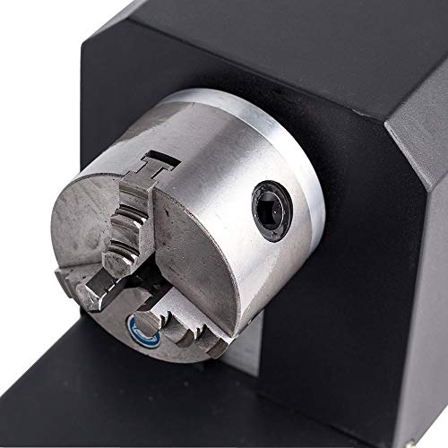 Cloudray Co2 Laser Rotary Attachment Rotary Axis 2 Axis CNC Laser Rotary Attachment with Nema 23 2 Phase Stepper Motor Chuck 4 Pin