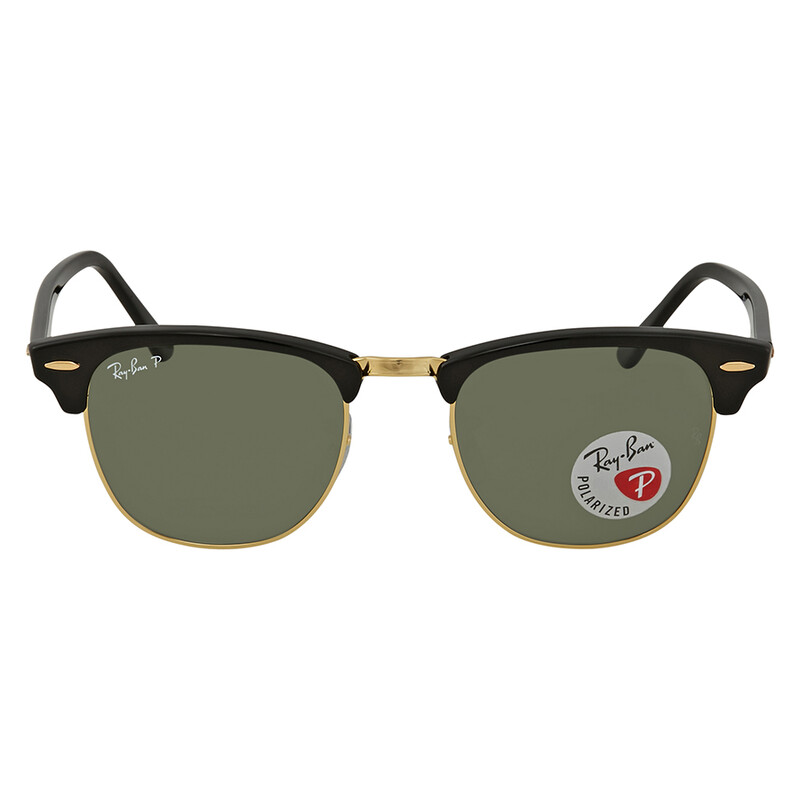Ray-Ban Gafas de sol unisex cuadradas Clubmaster Classic polarizadas verdes clásicas G-15