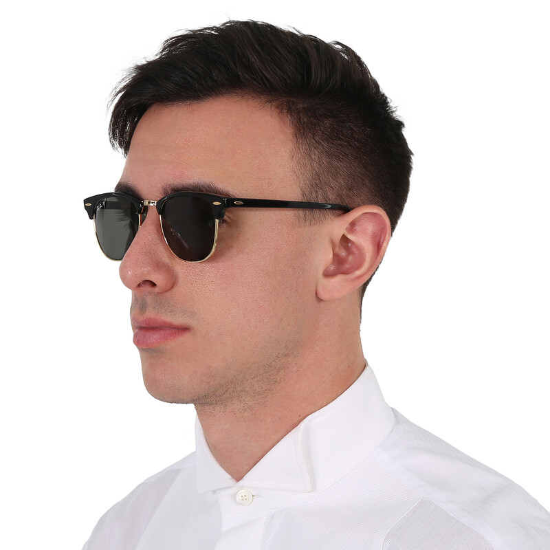 Ray-Ban Gafas de sol unisex cuadradas Clubmaster Classic polarizadas verdes clásicas G-15