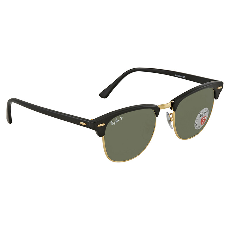 Ray-Ban Gafas de sol unisex cuadradas Clubmaster Classic polarizadas verdes clásicas G-15