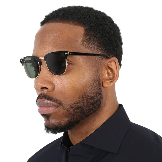 Clubmaster Metal Green Square Unisex Sunglasses