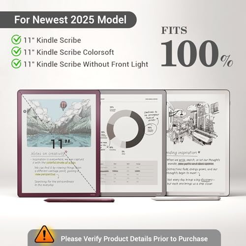 CoBak Case for 11 Kindle Scribe 3rd Generation 2025  Kindle Scribe Colorsoft with Two Viewing Angles   All New PU Leather Cover with Auto Sleep Wake  Pen Holder  Notebook
