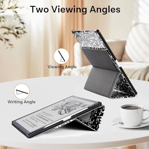 CoBak Case for 11 Kindle Scribe 3rd Generation 2025  Kindle Scribe Colorsoft with Two Viewing Angles   All New PU Leather Cover with Auto Sleep Wake  Pen Holder  Notebook