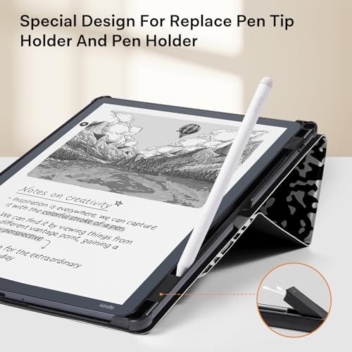 CoBak Case for 11 Kindle Scribe 3rd Generation 2025  Kindle Scribe Colorsoft with Two Viewing Angles   All New PU Leather Cover with Auto Sleep Wake  Pen Holder  Notebook