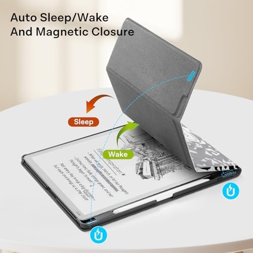 CoBak Case for 11 Kindle Scribe 3rd Generation 2025  Kindle Scribe Colorsoft with Two Viewing Angles   All New PU Leather Cover with Auto Sleep Wake  Pen Holder  Notebook