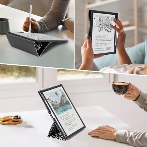 CoBak Case for 11 Kindle Scribe 3rd Generation 2025  Kindle Scribe Colorsoft with Two Viewing Angles   All New PU Leather Cover with Auto Sleep Wake  Pen Holder  Notebook