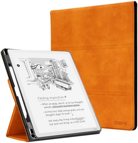 CoBak Case for 11 Kindle Scribe 3rd Generation 2025  Kindle Scribe Colorsoft with Two Viewing Angles   All New PU Leather Cover with Auto Sleep Wake  Pen Holder  Notebook