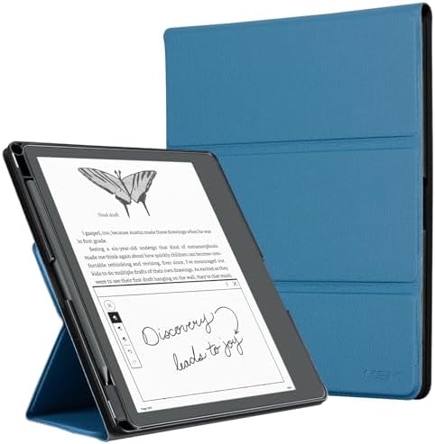 CoBak Case for 11 Kindle Scribe 3rd Generation 2025  Kindle Scribe Colorsoft with Two Viewing Angles   All New PU Leather Cover with Auto Sleep Wake  Pen Holder  Notebook