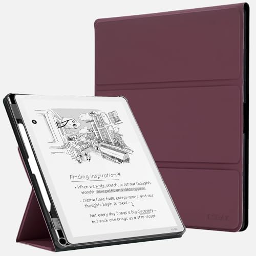 CoBak Case for 11 Kindle Scribe 3rd Generation 2025  Kindle Scribe Colorsoft with Two Viewing Angles   All New PU Leather Cover with Auto Sleep Wake  Pen Holder  Notebook