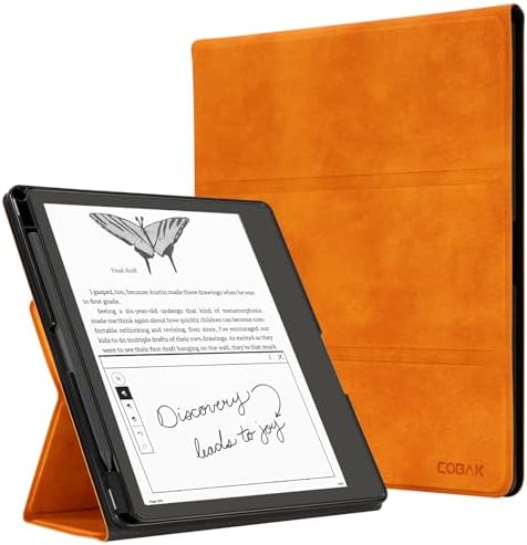 CoBak Case for 11 Kindle Scribe 3rd Generation 2025  Kindle Scribe Colorsoft with Two Viewing Angles   All New PU Leather Cover with Auto Sleep Wake  Pen Holder  Notebook