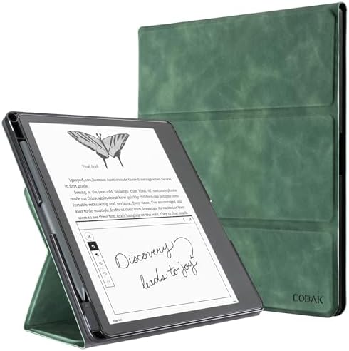 CoBak Case for 11 Kindle Scribe 3rd Generation 2025  Kindle Scribe Colorsoft with Two Viewing Angles   All New PU Leather Cover with Auto Sleep Wake  Pen Holder  Notebook