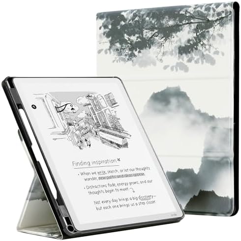 CoBak Case for 11 Kindle Scribe 3rd Generation 2025  Kindle Scribe Colorsoft with Two Viewing Angles   All New PU Leather Cover with Auto Sleep Wake  Pen Holder  Notebook