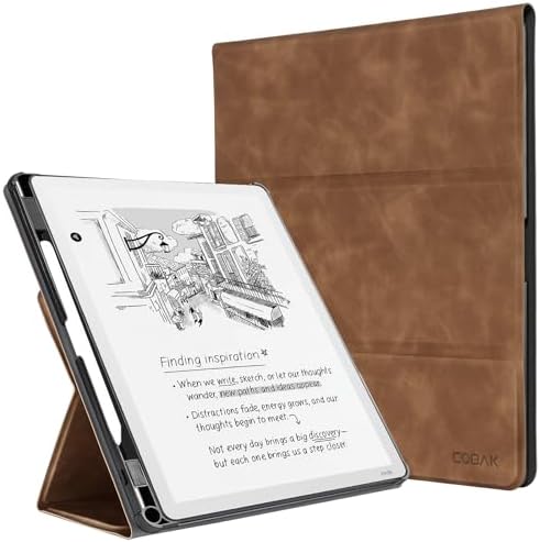 CoBak Case for 11 Kindle Scribe 3rd Generation 2025  Kindle Scribe Colorsoft with Two Viewing Angles   All New PU Leather Cover with Auto Sleep Wake  Pen Holder  Notebook