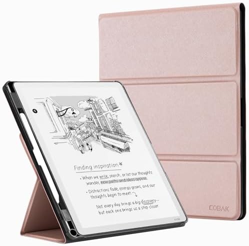 CoBak Case for 11 Kindle Scribe 3rd Generation 2025  Kindle Scribe Colorsoft with Two Viewing Angles   All New PU Leather Cover with Auto Sleep Wake  Pen Holder  Notebook