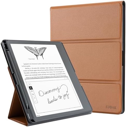 CoBak Case for 11 Kindle Scribe 3rd Generation 2025  Kindle Scribe Colorsoft with Two Viewing Angles   All New PU Leather Cover with Auto Sleep Wake  Pen Holder  Notebook
