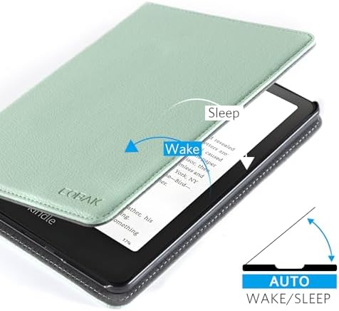 CoBak Case with Stand for Kindle Paperwhite 12th Gen 2024 Released  7  & Kindle Colorsoft Signature Edition   Durable PU Leather Cover with Auto Sleep Wake  Card Slot  Hand Strap Feature  Sage Green