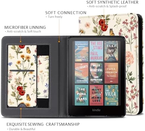 CoBak Case with Stand for Kindle Paperwhite 12th Gen 2024 Released  7  & Kindle Colorsoft Signature Edition   Durable PU Leather Cover with Auto Sleep Wake  Card Slot  Hand Strap Feature  Sage Green